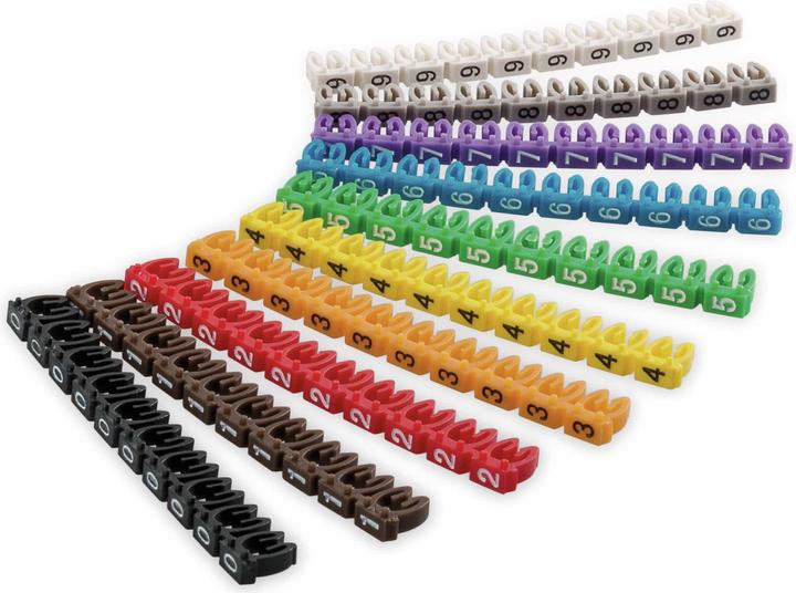 Actual product image Goobay cable marker clips "digits 0-9", for cable diameter up to 2.5 mm, 2.5 mm