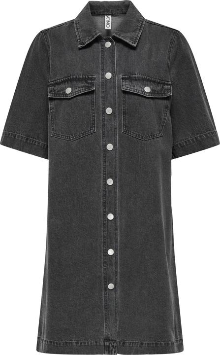 Only Normal geschnitten Hemdkragen Kurzes Kleid Jeanskleid