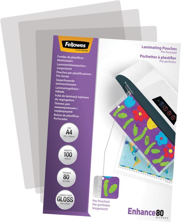 Actual product image Fellowes Enhance 80 (A4, 100 Piece, 80 µm)