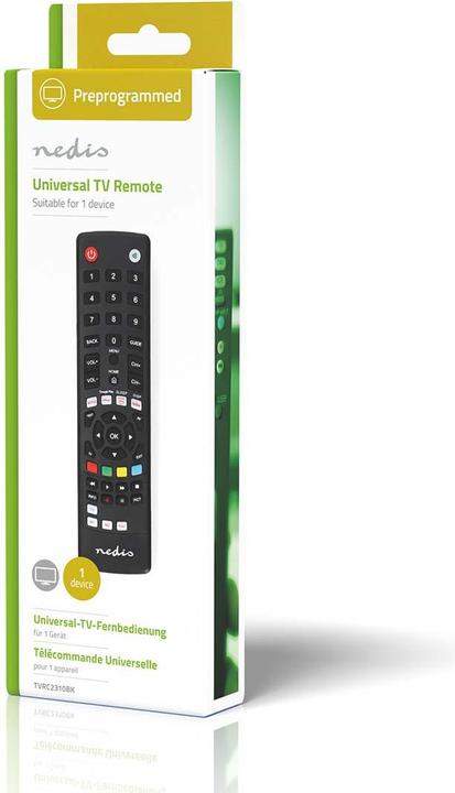 Produktbild Nedis Universal-Fernbedienung | Vorprogrammiert | 1 Gerät | Amazon Prime / Disney + Button / Google (Universal Fernbedienung, Infrarot)