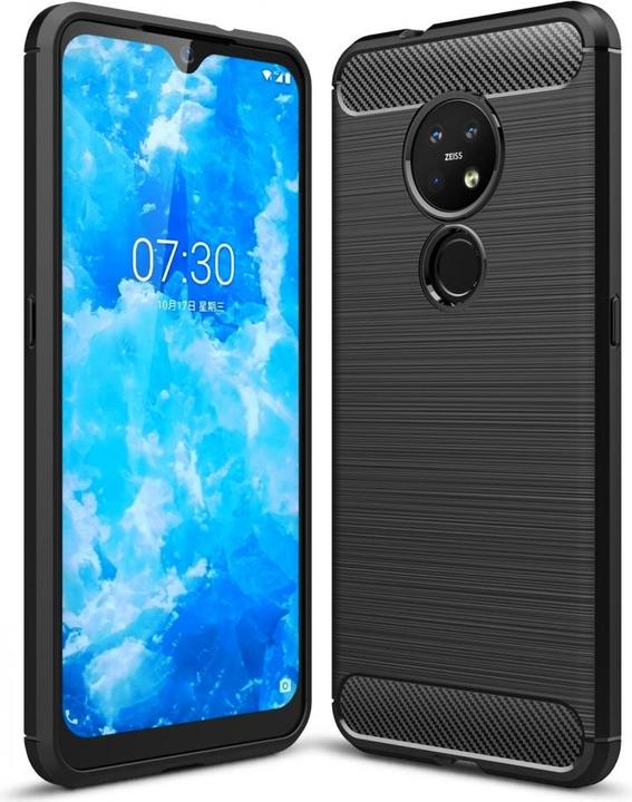 Actual product image Screenguard Nokia 7.2 Cover Carbon Brushed Soft TPU (Nokia 7.2)