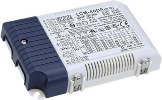 MeanWell AC-DC MULTI-STAGE DIMMABLE with DALI LED DRIVER - CONSTANT CURRENT - 40 W - SELECTABLE OUTPUT CUR... (40 W)