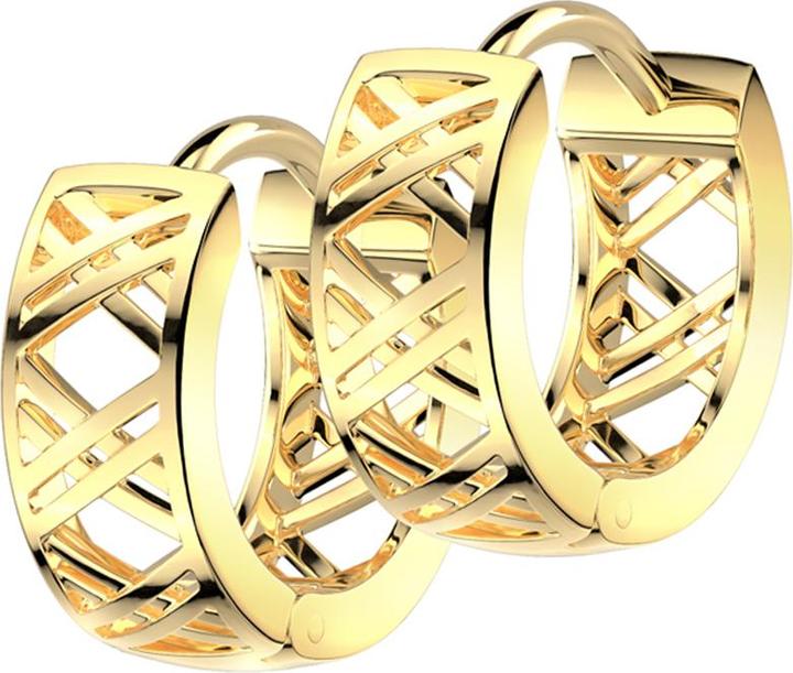 Produktbild Star Piercing Ohrring zum Klappen vergoldet hohles X (ohne Messing, Chirurgenstahl 316L)