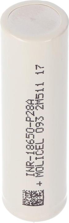 Actual product image Molicel INR18650-P28A 2800mAh 35A Li-ion battery, 3.6V - 3.7V unprotected, flat top (18650, 2800 mAh)