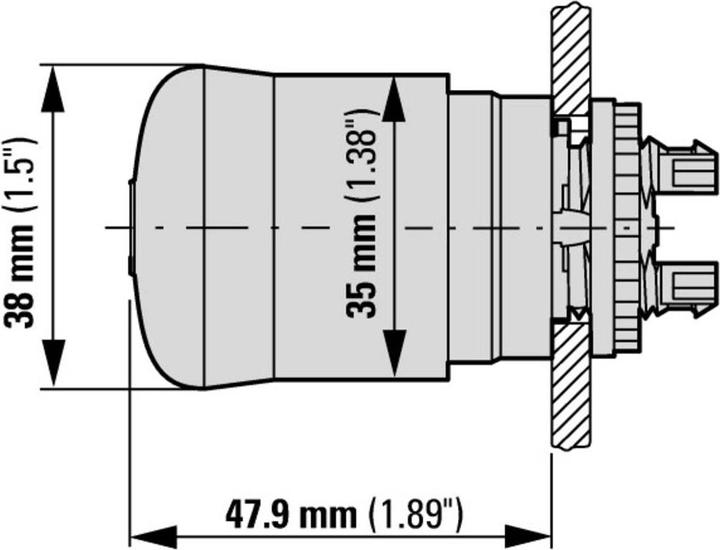 Produktbild Eaton 30 mm miniatiūrinis saugos mygtukas, skirtas 22 mm angai atrakinti patraukiant M22-PV30