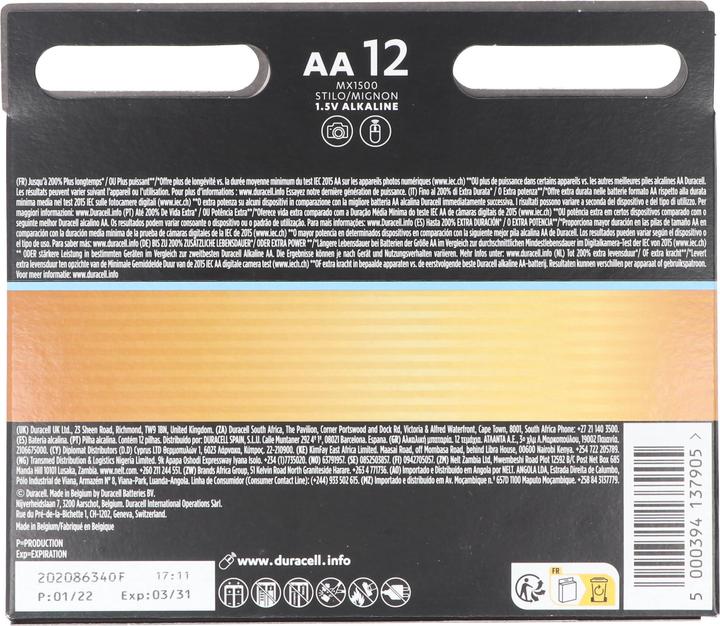 Immagine prodotto Duracell Ottimale (12 pz., AA)