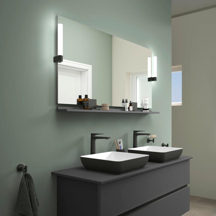 Immagine prodotto Duravit Mensola Sivida, supporto nero diamante opaco, 1280x115x35 mm