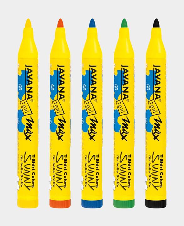 Actual product image Kreul Texi Mäx, set of 5 (Red, Green, Black, Yellow, Blue, 4 mm, 5 x)