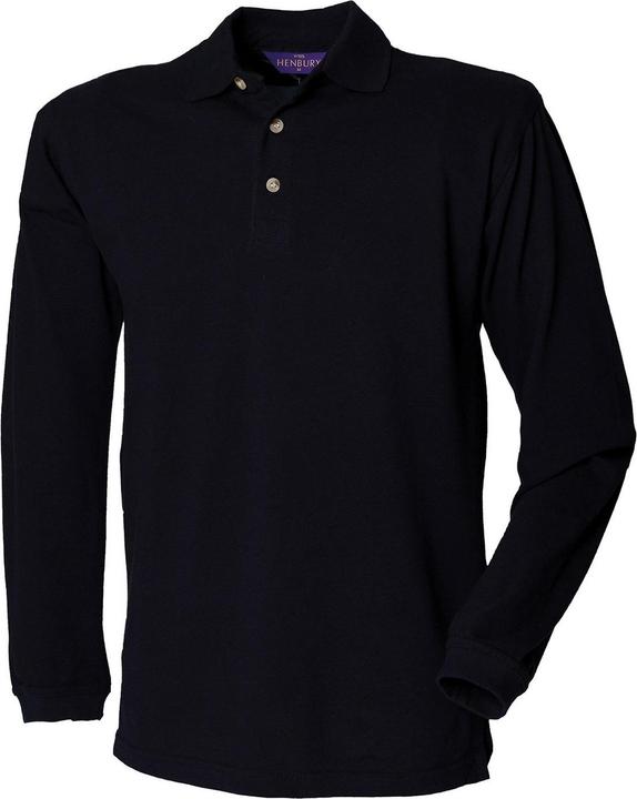 Henbury Langärmeliges Poloshirt aus Piqué