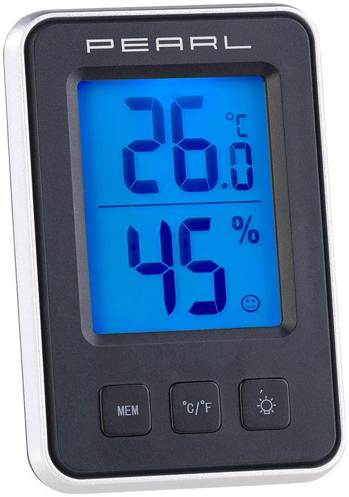 Produktbild Pearl 2er Pack Digitales Thermometer/Hygrometer mit grossem beleuchtetem LCD