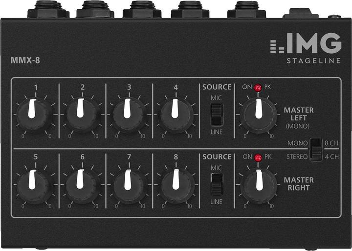 Monacor Mélangeur de microphone MMX-8 (Studio et mixeur live)