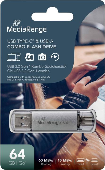 Actual product image MediaRange MR936 (64 GB, USB 3.0, USB-A, USB-C)