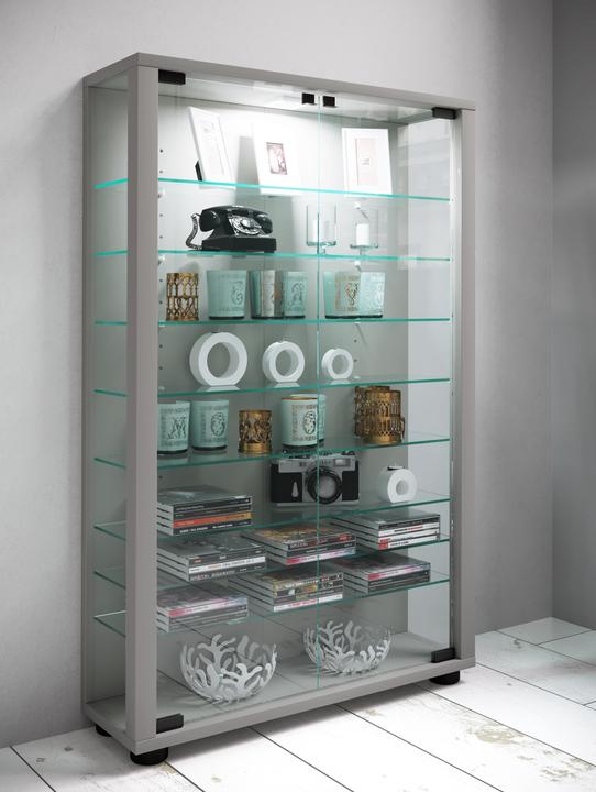Produktbild VCM Sammel Stand Vitrine Holz Glas Lumo Mini (59 x 18 x 90 cm)