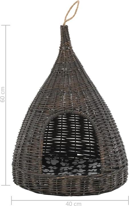 Image du produit VidaXL Franni (60 cm, Gris (panier) + noir et blanc (coussin))