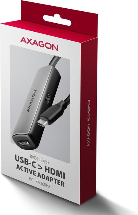 Actual product image Axagon RVC-HI8KPD, USB-C -> HDMI 2.1 adapter, 8K/60Hz, 4K/144Hz, HDR10+, PD100W (USB-C, 7.90 cm)