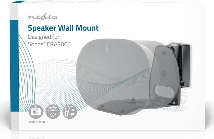 Image du produit Nedis Support de haut-parleur - Compatible avec : Sonos Era300 - mural - 5 kg - pivotant/basculant - (1 pièce, Installation murale, Inclinable, Rotatif)