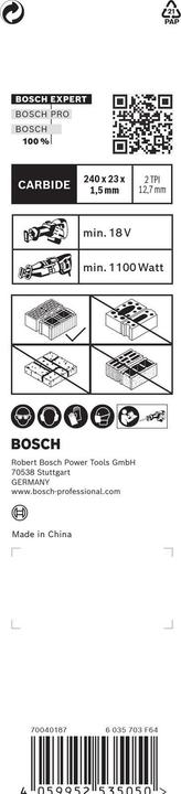 Actual product image Bosch Professional Zubehör EXPERT 'Hollow Brick' S 1543 HM reciprocating saw blade, 3 pieces
