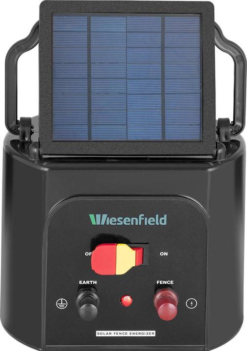 Actual product image Wiesenfield Weidzaungerät Solar Elektrozaungerät 6 V Akku Weidebedarf 15 km 0,8 J
