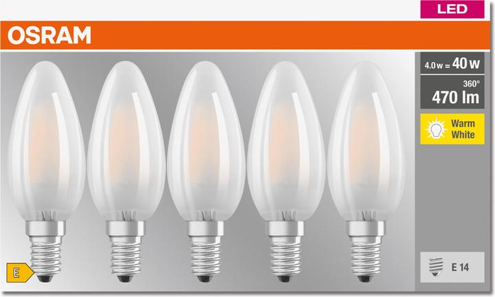 Immagine prodotto Osram Base LED Classic B (E14, 4 W, 470 lm, 5 x, E)