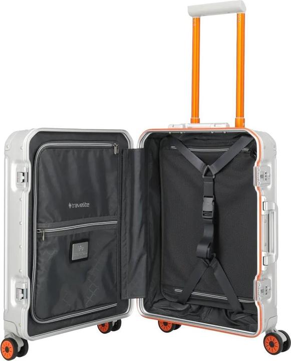 Produktbild Travelite Next - Trolley S, Silber-Orange (39 l, Handgepäck (bis 50l))