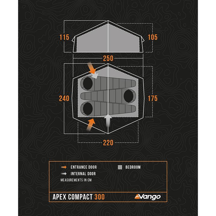 Image du produit Vango Apex Compact 300 (Tente tunnel, 2.49 kg, 3 personnes)