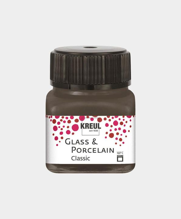 Produktbild Kreul Glass & Porcelain Classic, Porzellan- und Glasfarbe (Dunkelbraun, 20 ml)