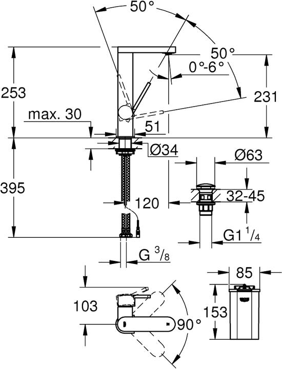 Produktbild Grohe Plus Einhand-Waschtischbatterie mit digitalem Display L-Size