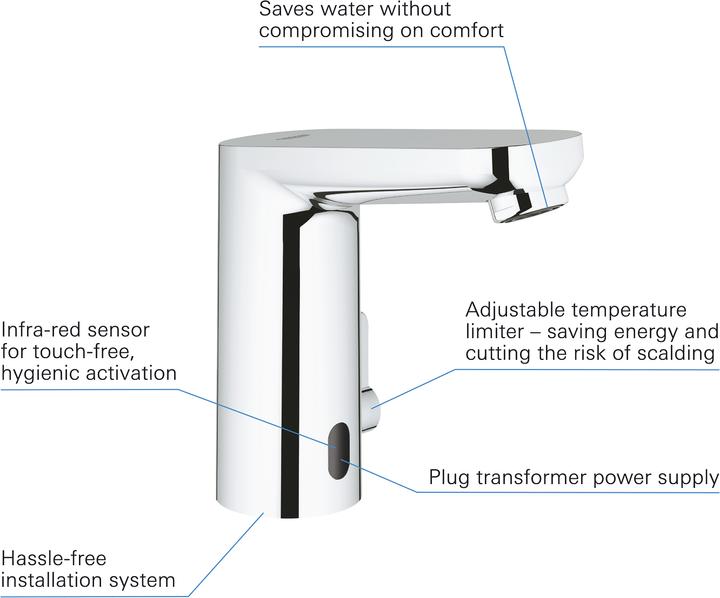 Immagine prodotto Grohe Rubinetto per lavabo a infrarossi Eurosmart CE con controllo della temperatura, alimentazione di