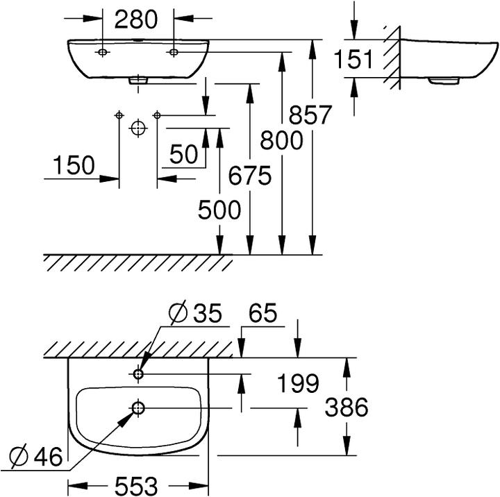 Immagine prodotto Grohe Costruzione Lavabo in ceramica (553 mm, 386 mm)
