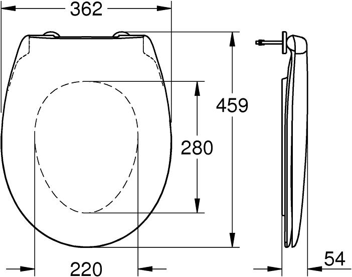 Actual product image Grohe Construction ceramic toilet seat with soft close