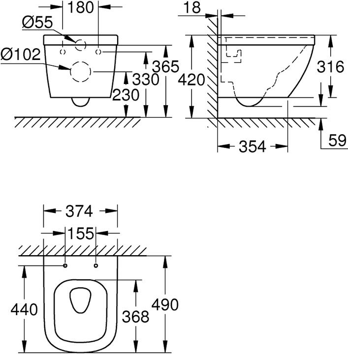Immagine prodotto Grohe Euro Keramik Wand-Tiefspül-WC