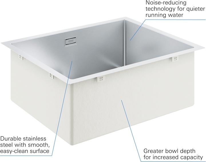Produktbild Grohe K700 Edelstahlspüle (Aufsatzspülbecken, 55 cm, 45 cm)
