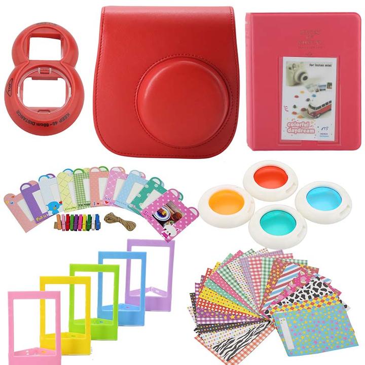Actual product image JTI Accessory set for Fujifilm Instax Mini 8/9 - Red (Camera accessory bag)
