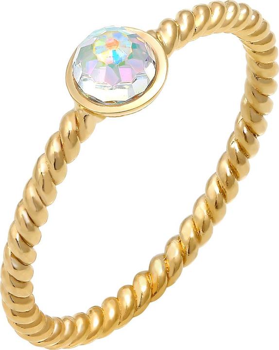 Elli Ring Solitär Rainbow Kristalle 925 Silber