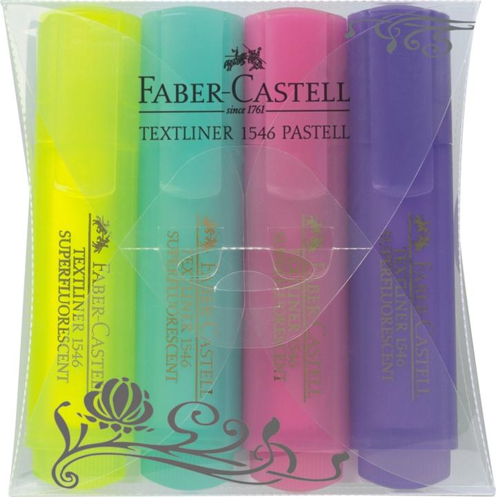 Produktbild Faber-Castell Textmarker Pastell 4er pack (Mehrfarbig, 5 mm, 4 x)