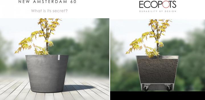 Actual product image Ecopots Amsterdam Wheels (60 cm)