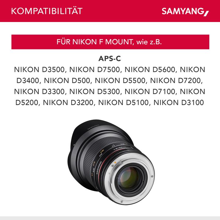 Image du produit Samyang 16mm f/2 ED AS UMC CS - Nikon F (Nikon DX, Nikon F, APS-C / DX)