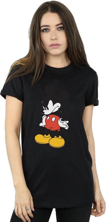 Actual product image Disney Womens/Ladies Mickey Mouse Angry Look Down Cotton Boyfriend T-Shirt (L)