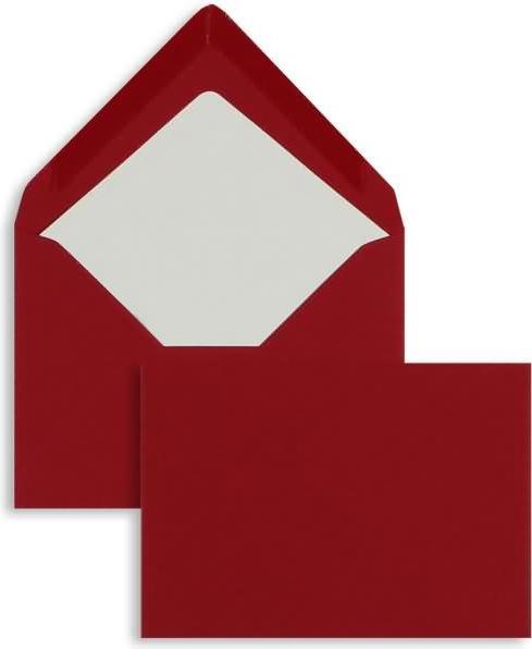 Produktbild Blanke Briefumschläge 81x114mm (DIN C7) 100g/qm gummiert VE=100 Stück rot (100 x)
