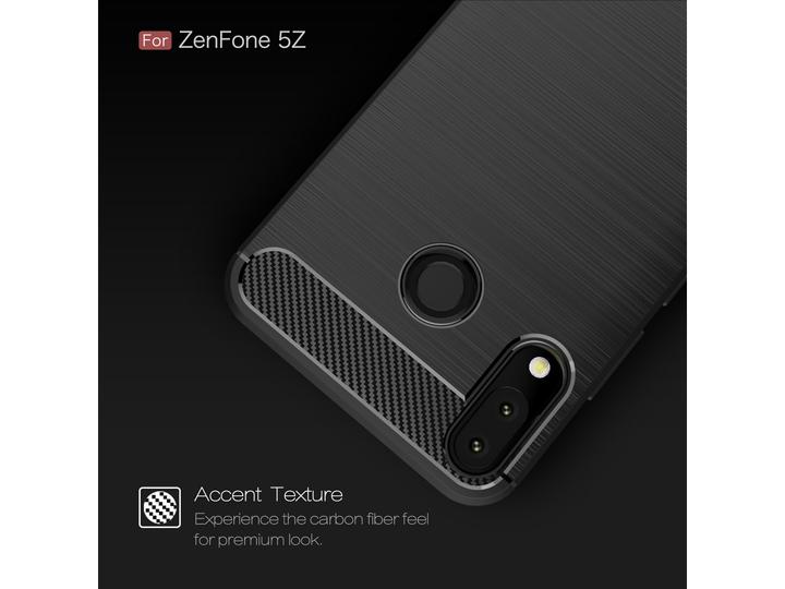 Actual product image Screenguard Asus ZenFone 5 / 5Z Cover Carbon Brushed Soft TPU (Asus Zenfone 5Z)