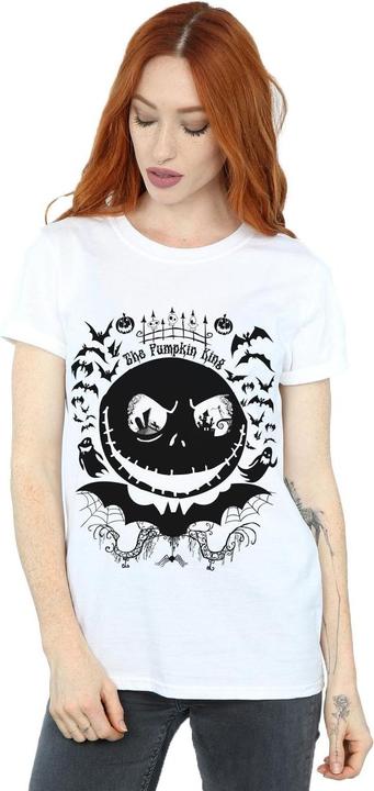 Actual product image Disney Womens/Ladies Nightmare Before Christmas Jack The Pumpkin King Cotton Boyfriend T-Shirt (XL)
