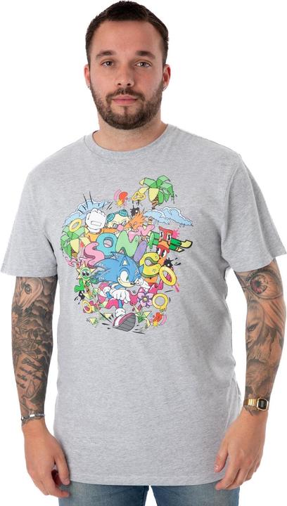 Actual product image Sonic The Hedgehog Mens Psychedelic T-Shirt (L)