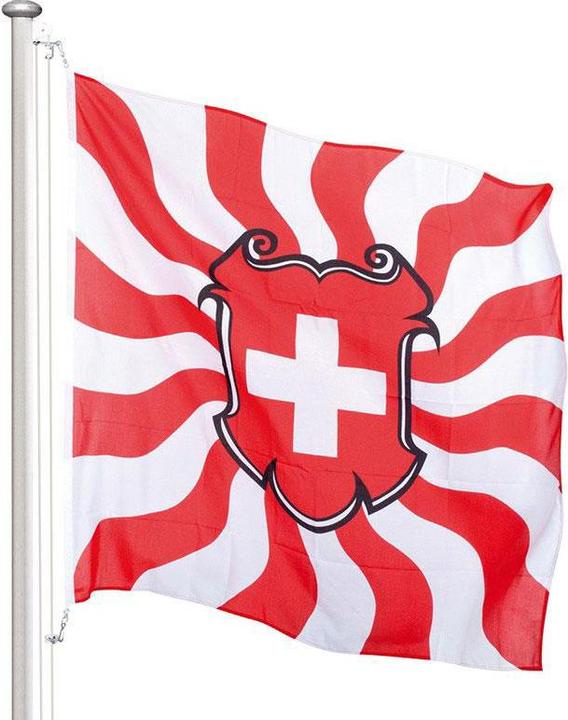Actual product image Keller Fahnen Schweizerfahne klassisch geflammt Superflag® 120x120 cm