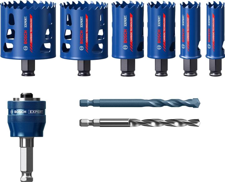 Bosch Professional Zubehör EXPERT Tough Material Lochsäge-Set, 22/25/35/51/60/68 mm, 9-tlg.