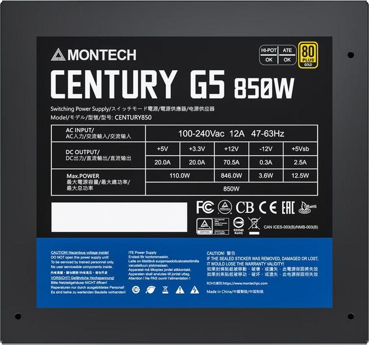 Actual product image Montech Century G5 850 (850 W)