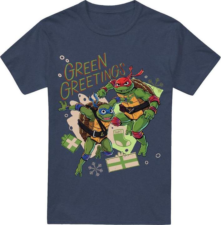 Immagine prodotto Teenage Mutant NT Christmas Greetings Maglietta Leonardo e Raffaello Adulto Unisex (XL)
