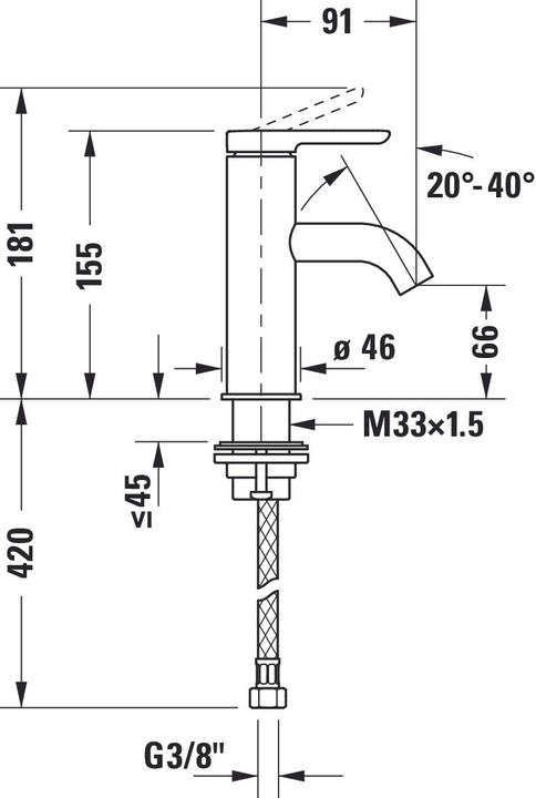 Valori nutrizionali e ingredienti Duravit Miscelatore monocomando per lavabo C.1 S senza scarico cromo