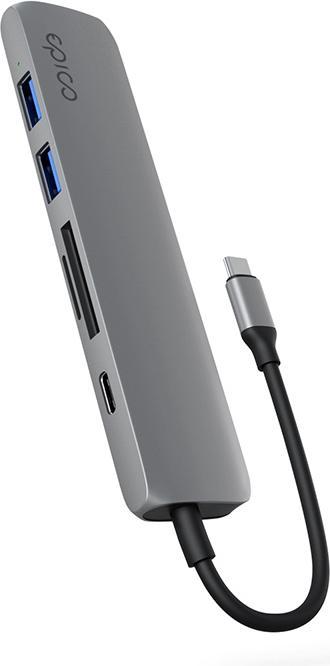 Produktbild Epico 6in1 Aluminium Hub 8K with USB-C connector - space gray (6 Ports)