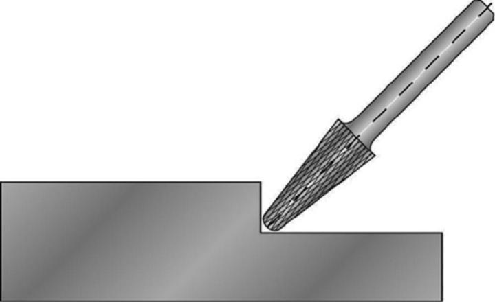 Actual product image Ruko HM burrs shape L round taper