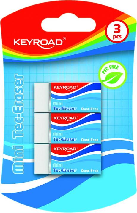 Produktbild Keyroad Tec-eraser, mini, technisch, 3 stk., blister, weiss